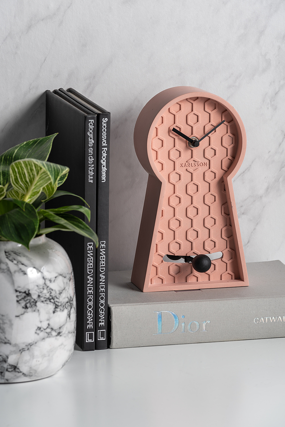 Honeycomb Horloge de Table, gris foncé