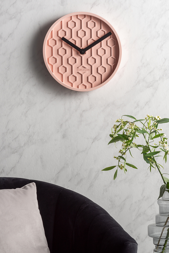 Honeycomb Horloge murale, rose