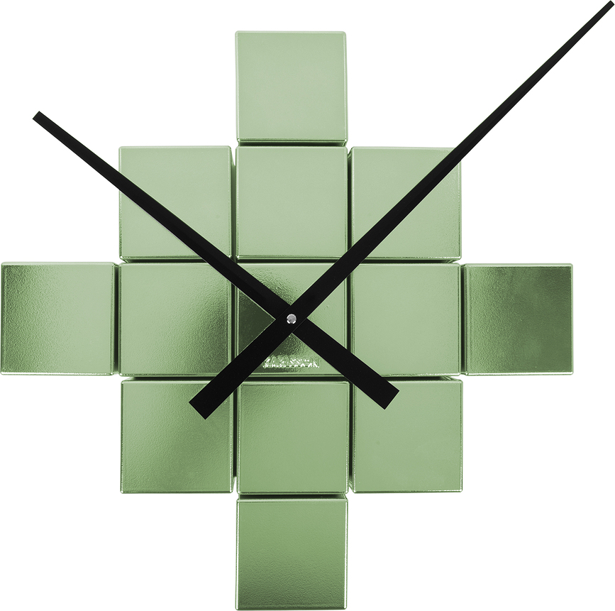 Cubic Horloge Murale DIY, rose vif métallique