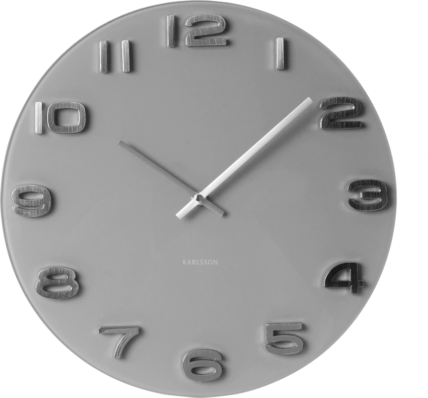 Horloge Murale ronde, style vintage, grise