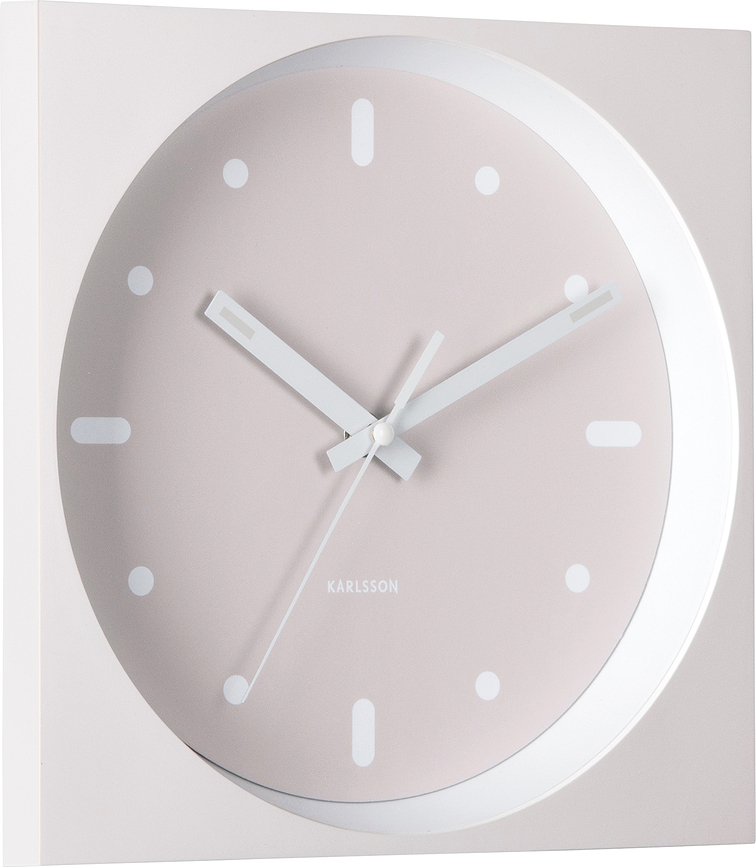 Incesante Horloge Murale carrée, gris clair