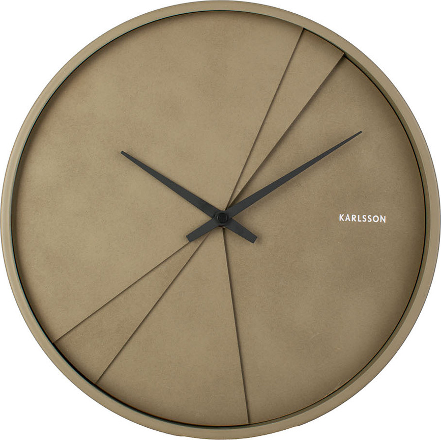 Layered Lines Horloge murale, olive