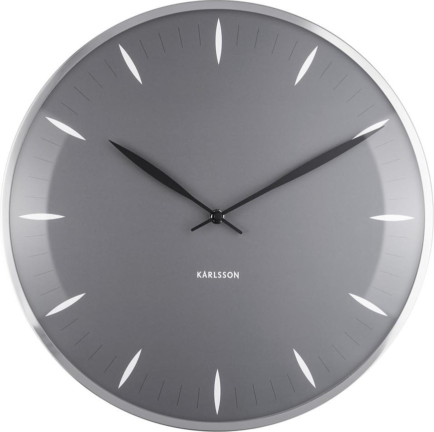 Leaf Horloge murale 40 cm, gris foncé