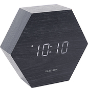 Led Hexagon Alarm clock black