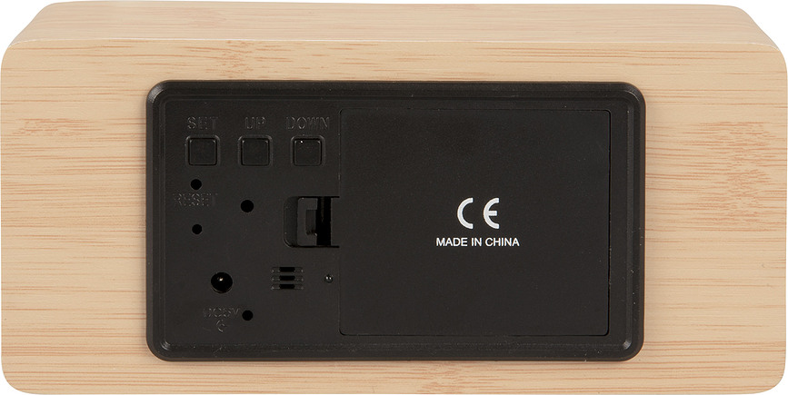 Silver Mirror LED Wood Digitalni Sat s budilicom efekt ogledala svijetlo drvo