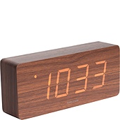 Led Tube Alarm clock dark wood