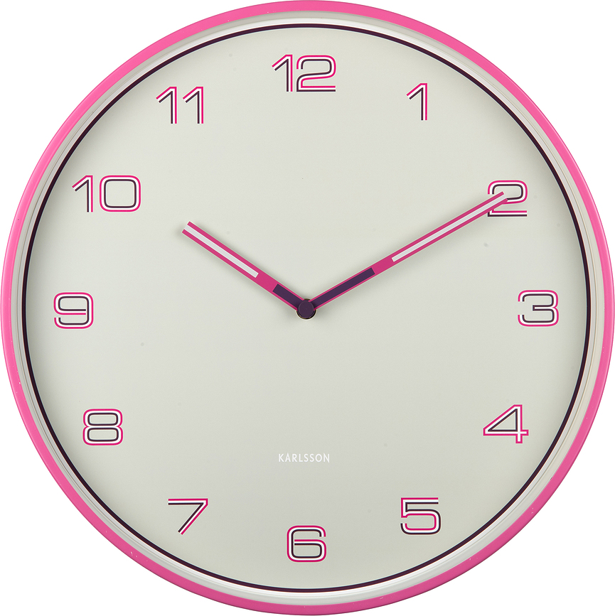 Lined Numbers Horloge murale, rose