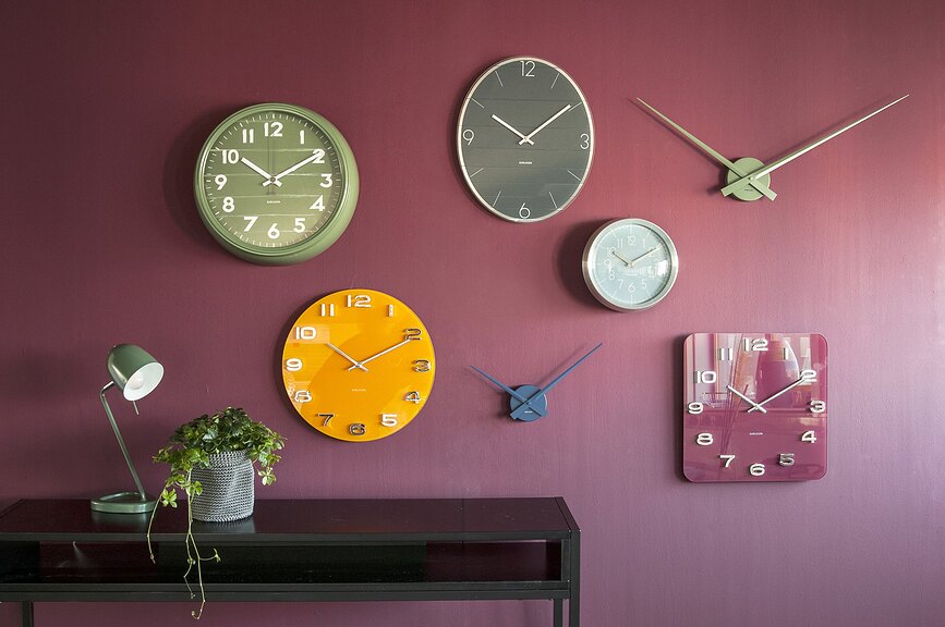 Little Big Time Horloge murale, noire