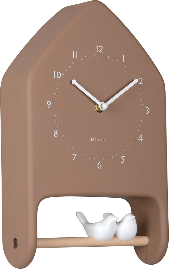 Love Birds Horloge murale, marron