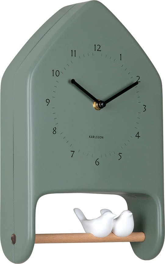 Love Birds Sat zidni sivo-zeleni