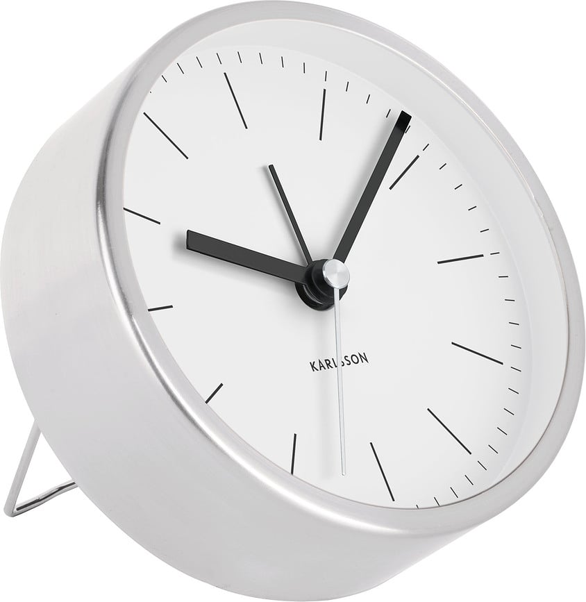 Minimal Budilica srebrna bijela