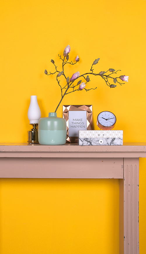 Minimal Réveil, blanc et cuivre