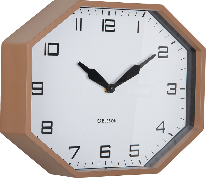 Modern Factory Horloge Murale octogonale, brune