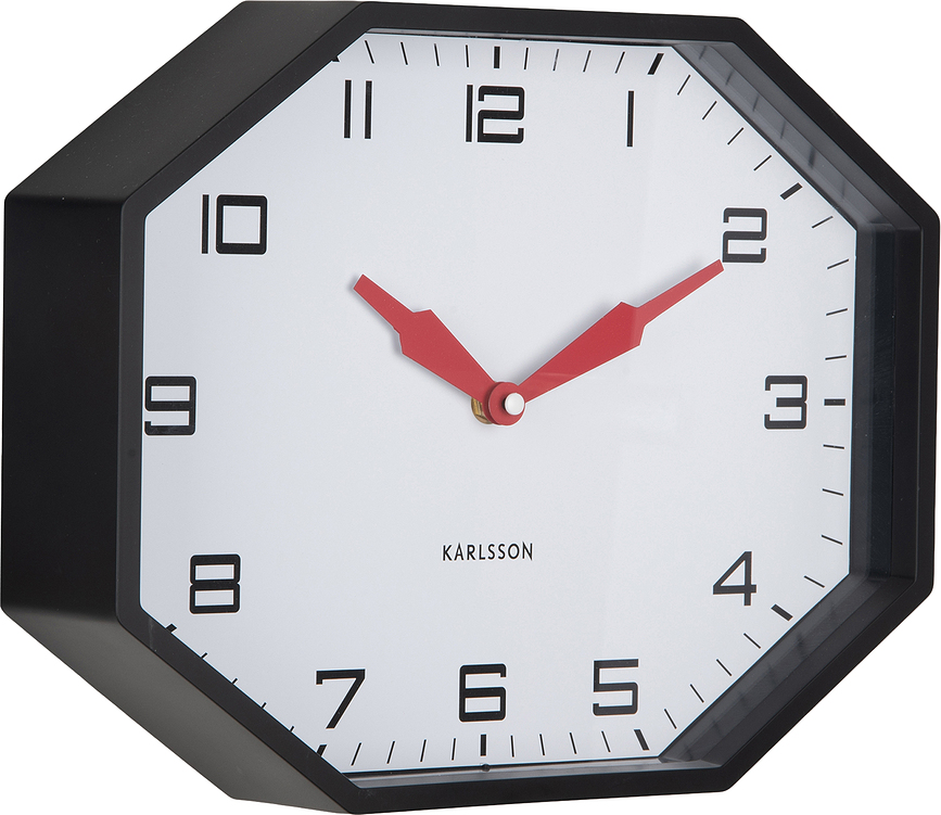 Modern Factory Sat zidni osmerokutni crni