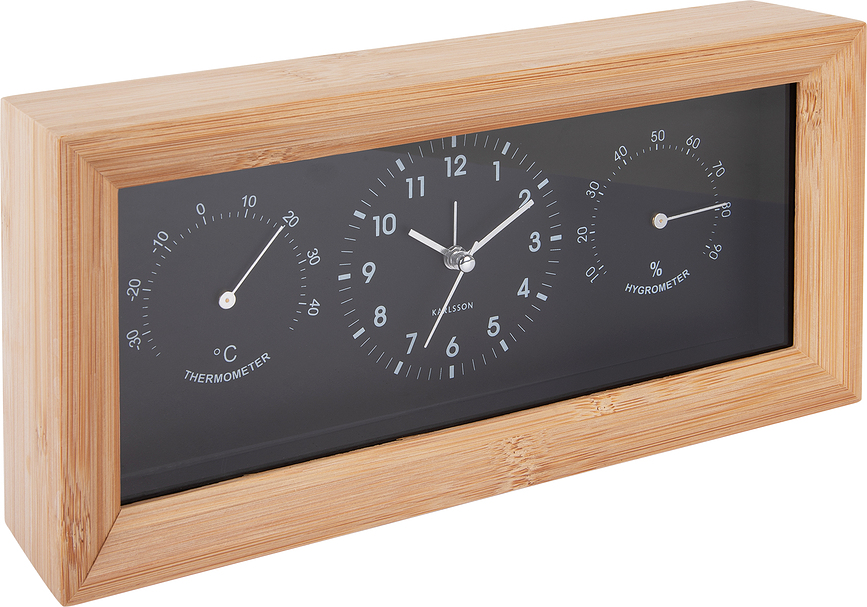 Neat Bamboo Réveil rectangulaire, blanc