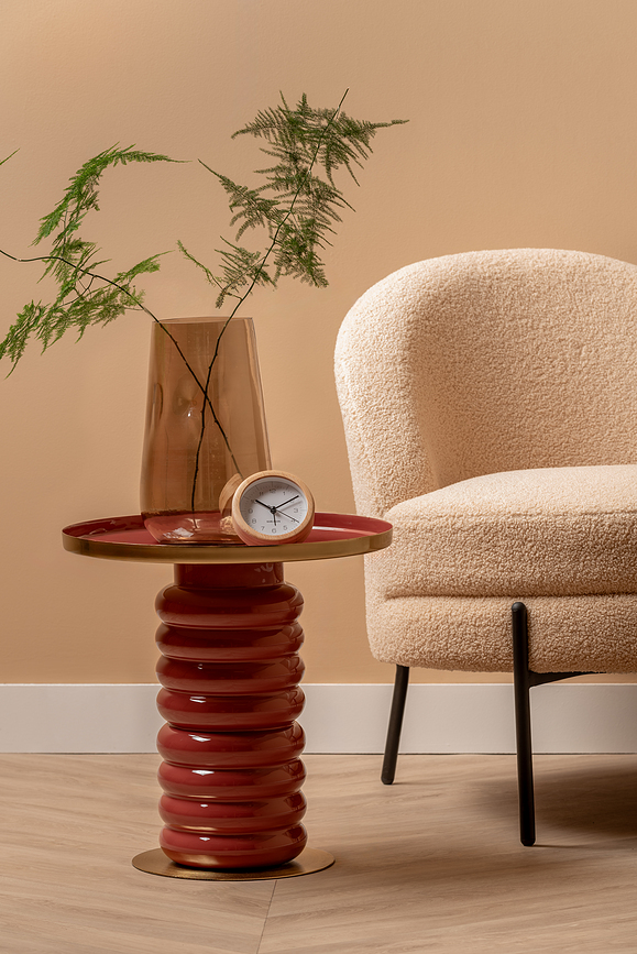 Neat Bamboo Réveil rond, blanc