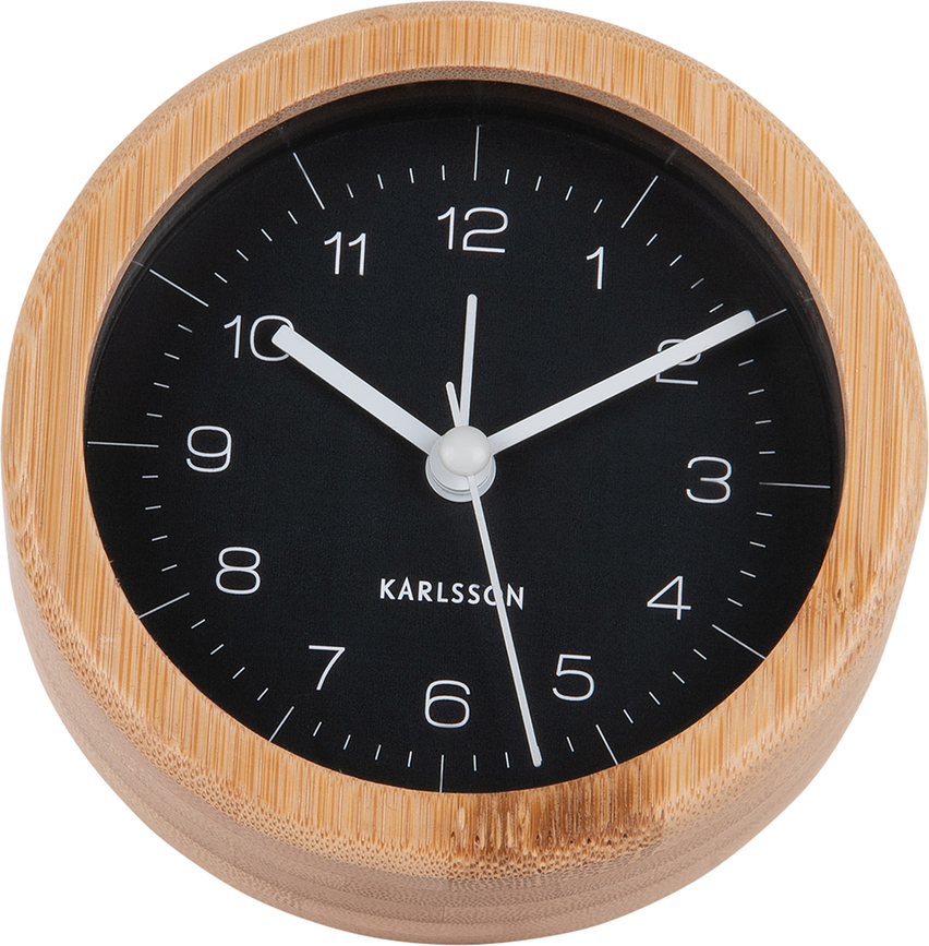 Neat Bamboo Réveil rond, blanc