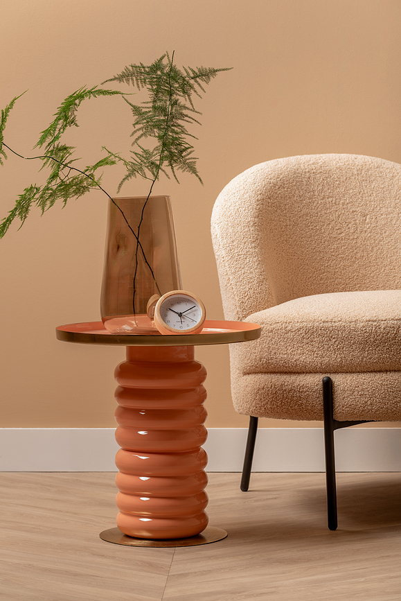 Neat Bamboo Réveil rond, blanc