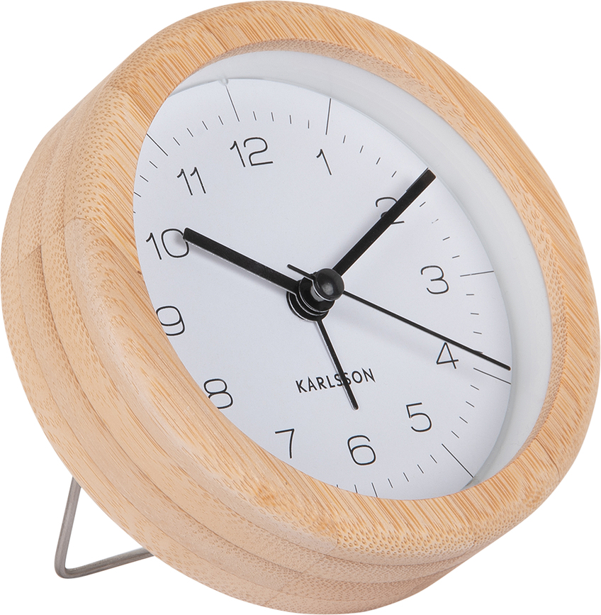 Neat Bamboo Réveil rond, en bambou