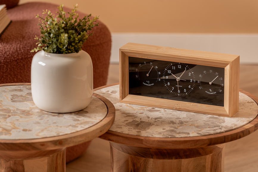 Neat Bamboo Budilica pravokutna bijela bambus