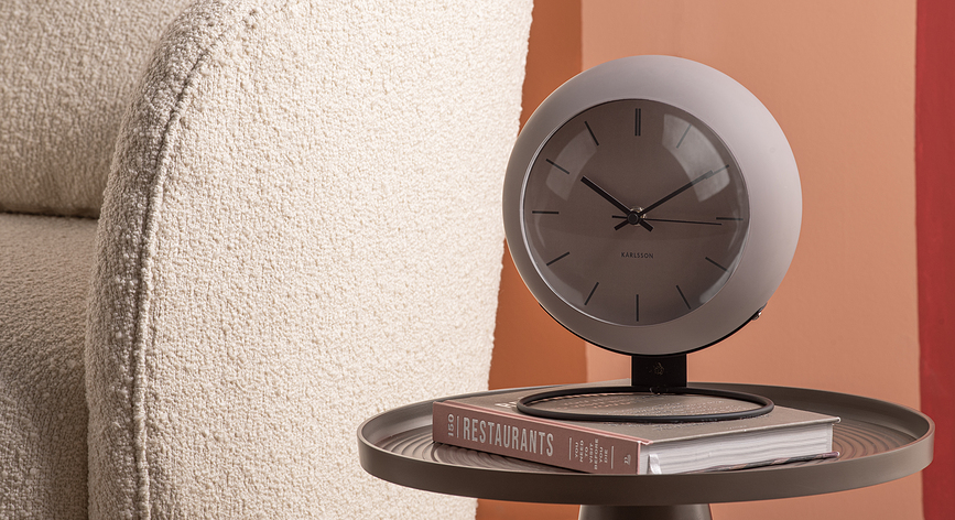 Nirvana Globe Horloge de Table, gris-beige
