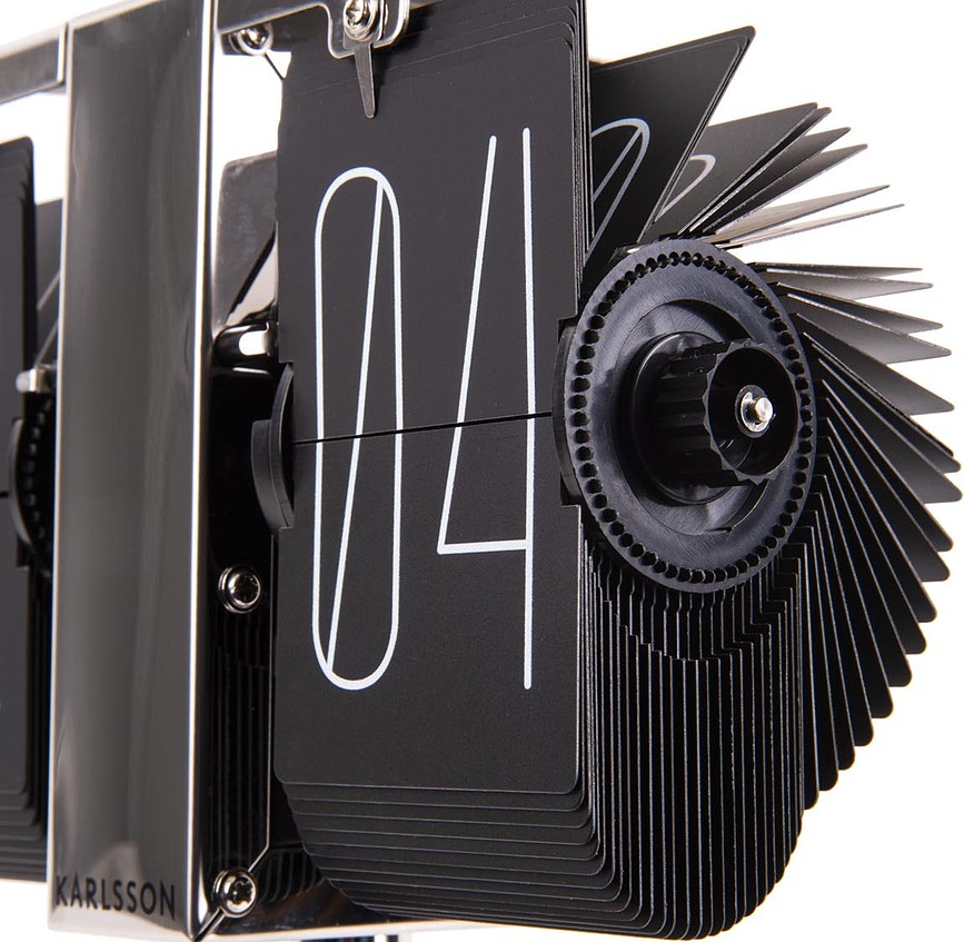 No Case Mini Preklopna ura, bela, na kromiranem stojalu