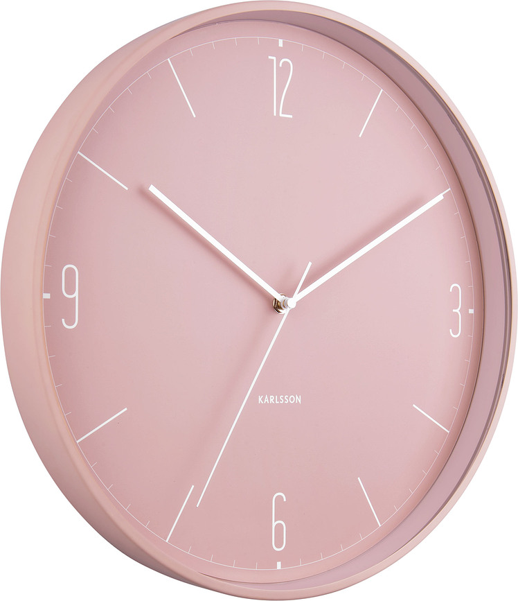 Numbers & Lines Horloge murale, rose