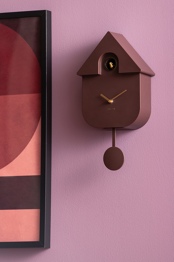 Modern Cuckoo Oro Horloge murale, rose clair