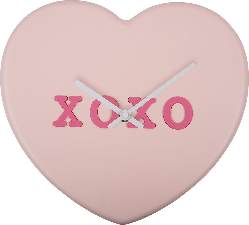 Orologio da parete Heart Candy Xoxo rosa chiaro