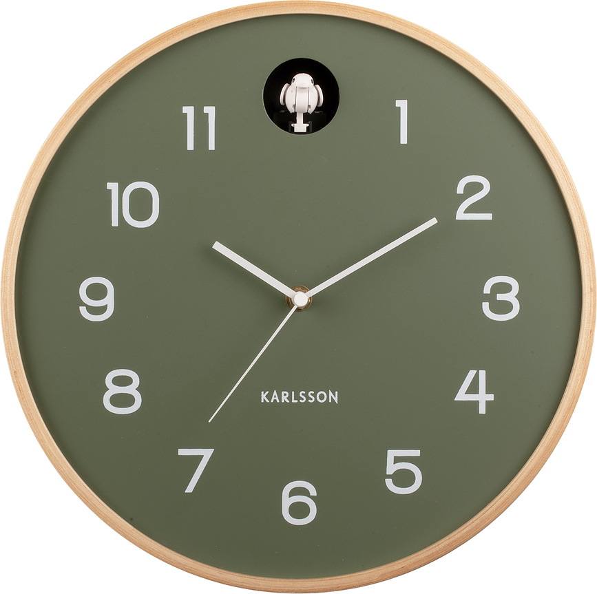 Orologio da parete Natural Cuckoo a cucù verde