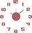 Orologio da parete Sunset Numbers rosso spento