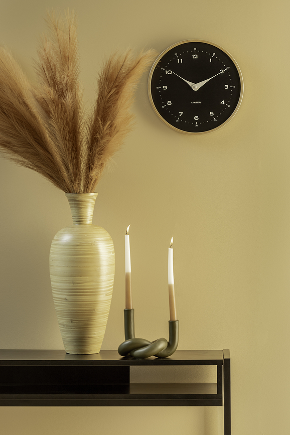 Osado Dome Horloge murale, noire