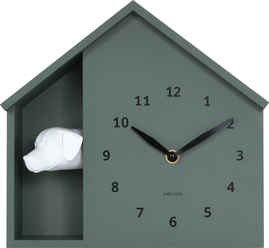 Peeking Doggy Stenska ura, gozdno zelena