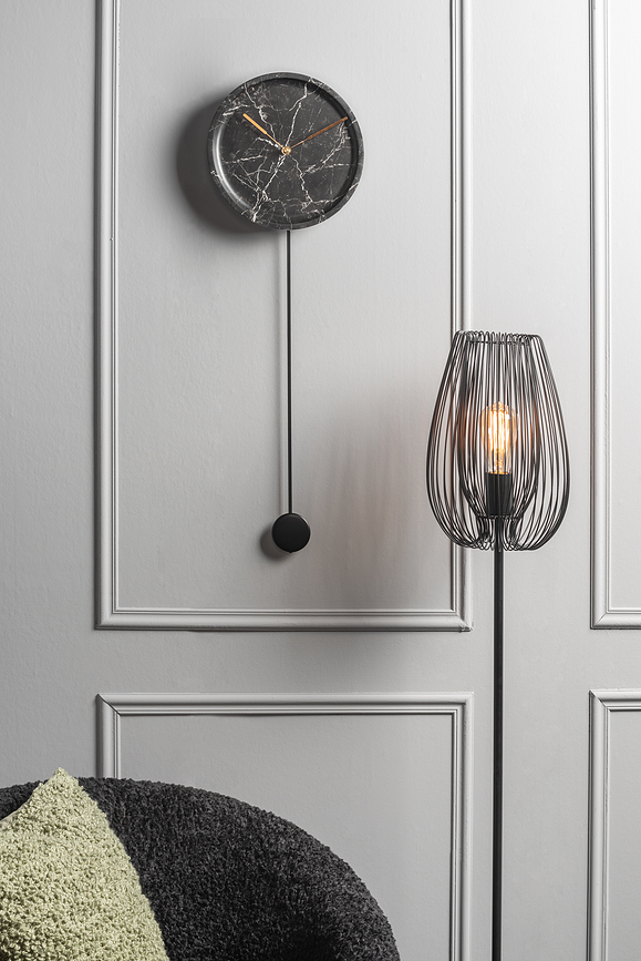 Pendule Longue Marble Horloge Murale, blanche