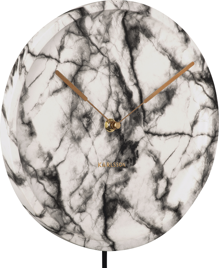 Pendule Longue Marble Horloge Murale, blanche