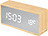 Pulkstenis un modinātājs Silver Mirror LED Wood gaiša koka krāsā