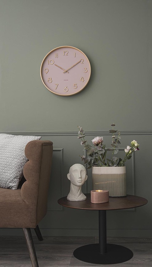 Pure Dial Stenska ura, 40 cm, bela