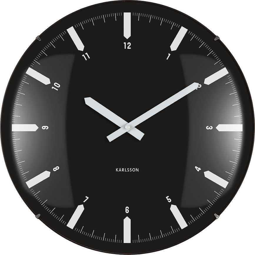 Realista Dome Horloge murale, noire