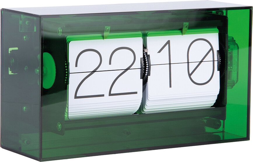 Reloj de acrílico Boxed Flip, verde