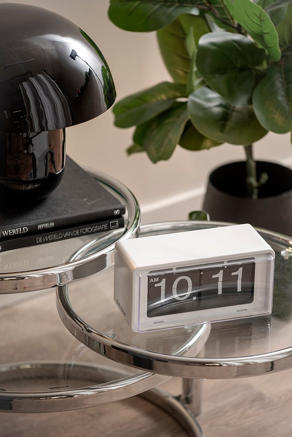 Reloj Flip Boxed, de pared o de mesa, retro, blanco