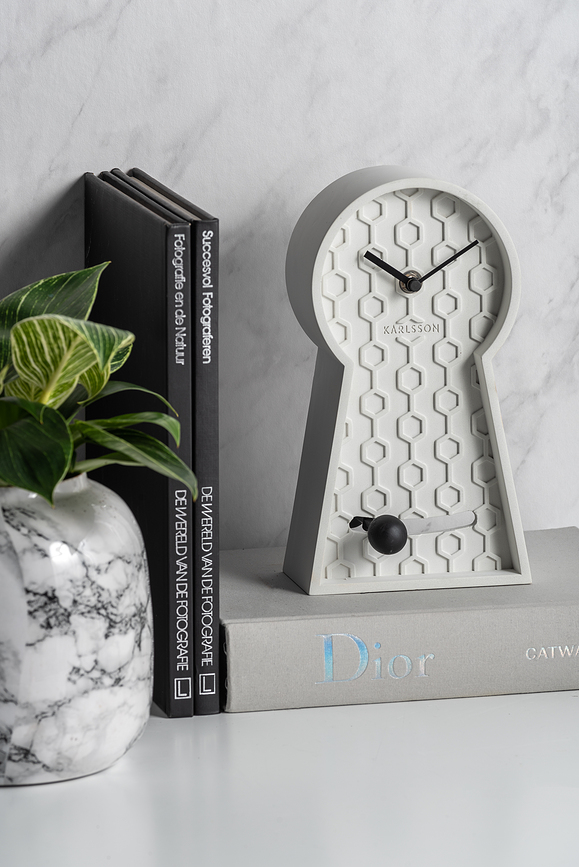 Reloj de Mesa Honeycomb, gris oscuro
