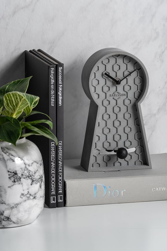Reloj de Mesa Honeycomb, gris oscuro