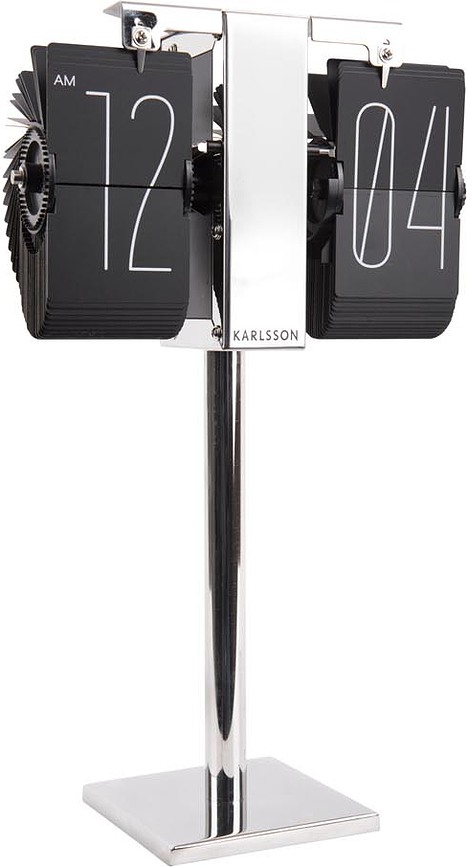 Reloj de Paletas No Case Mini, de sobremesa, blanco, con soporte cromado