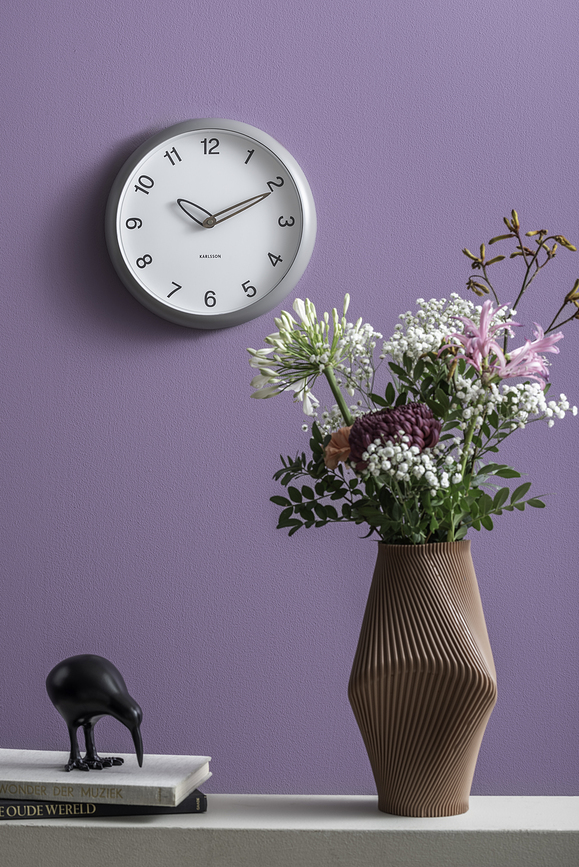 Reloj de pared Bella, gris