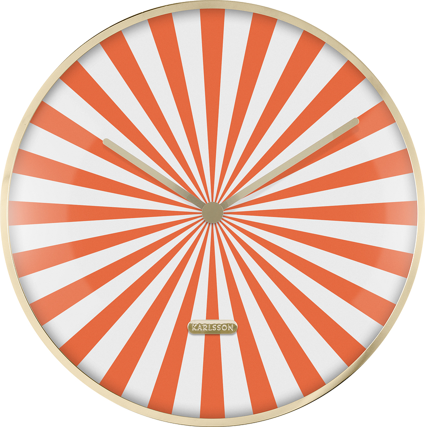 Reloj de Pared Candy Swirl, naranja y blanco