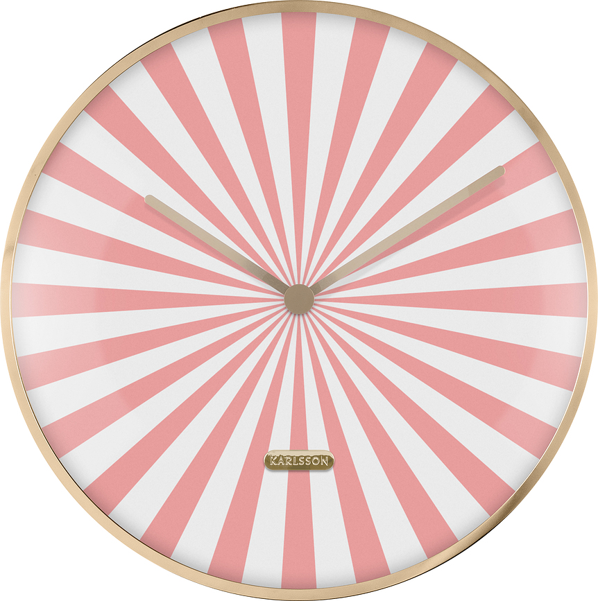 Reloj de Pared Candy Swirl, rosa y blanco