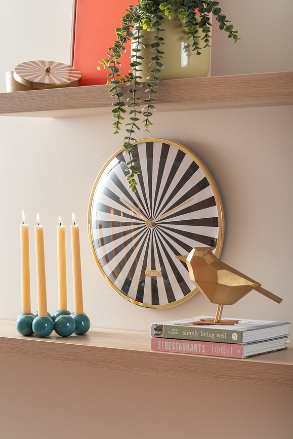 Reloj de Pared Candy Swirl, marrón y blanco