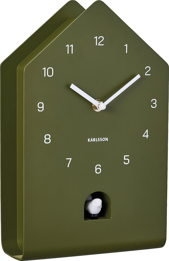 Reloj de Pared con Cuco Fino Cuckoo, verde bosque