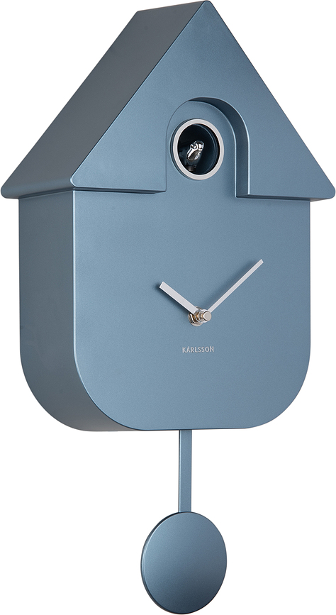 Reloj de Pared con Cuco metálico Modern Cuckoo, azul oscuro