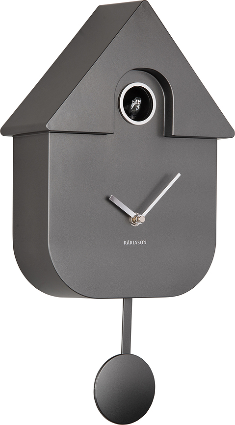 Reloj de Pared con Cuco Modern Cuckoo, gris oscuro, metálico